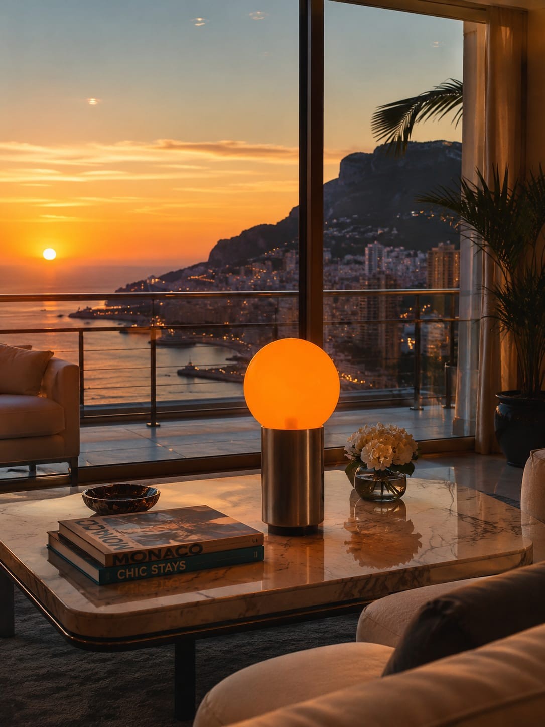 No. 015, Amber. A glowing orange globe sits on a short cylindrical base.